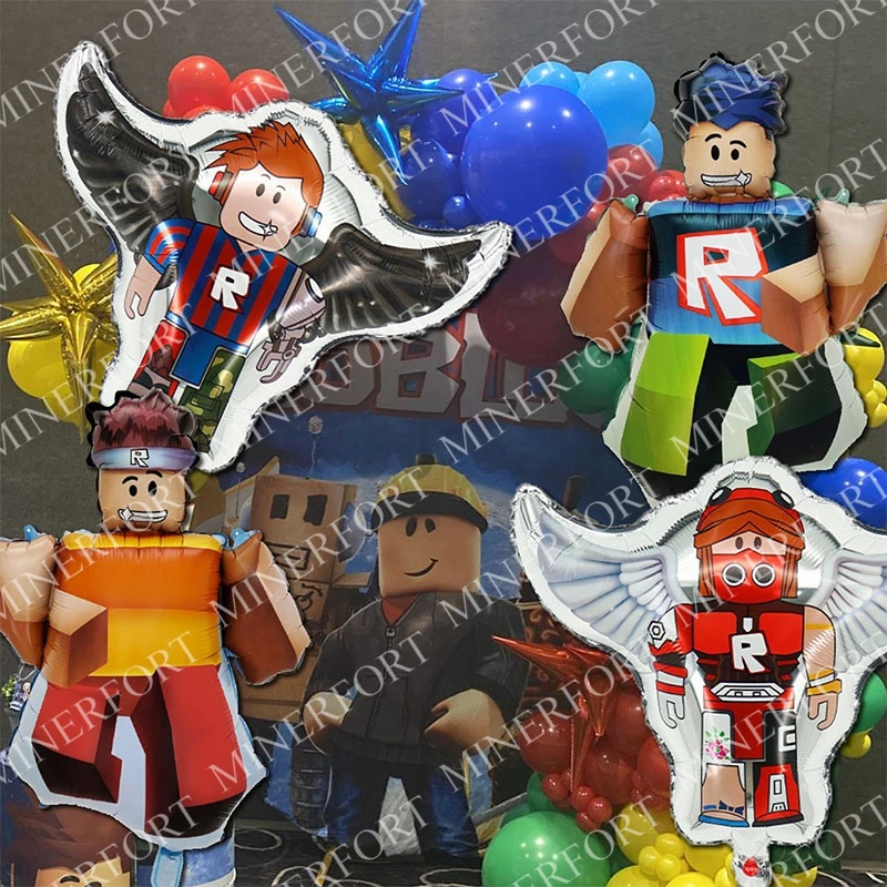 2個入り漫画ロブロックス風アルミ箔風船セット 可愛いロボット - Party Games In Roblox のレビューと価格
