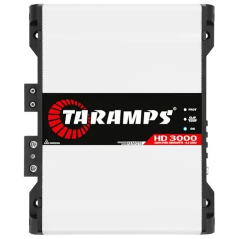 Car audio monoblock amplifier for full-range applications, Class D, white finish, 3000 watts RMS MAX, 0.5 ohm stable, with LED