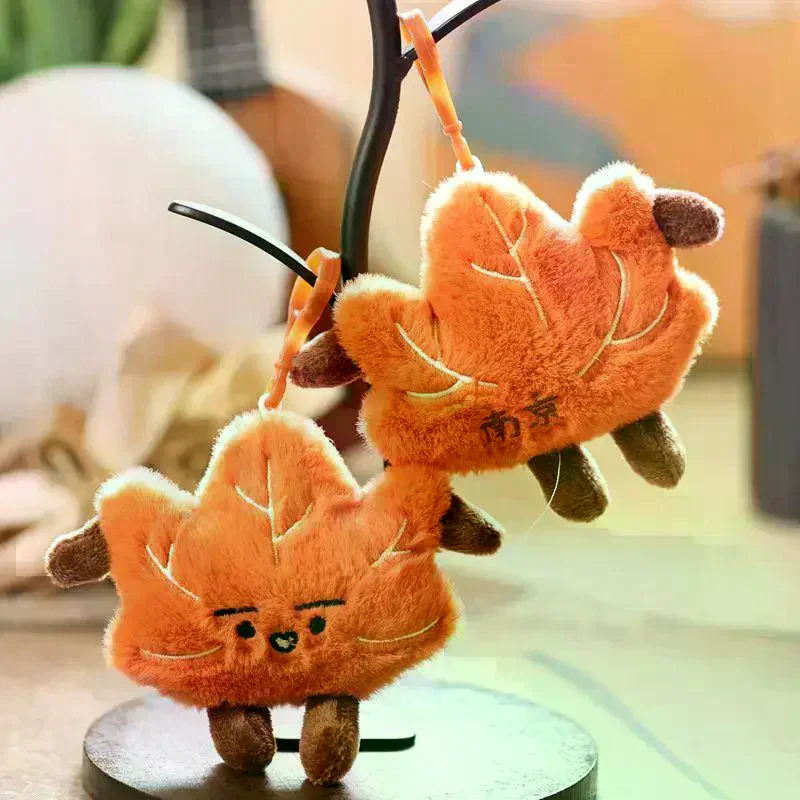 1 قطعة متعة ولطيفة صغيرة مابل ليف أفخم المفاتيح زوجين على ظهره قلادة وهمية ورقة دمية الديكور هدية #2