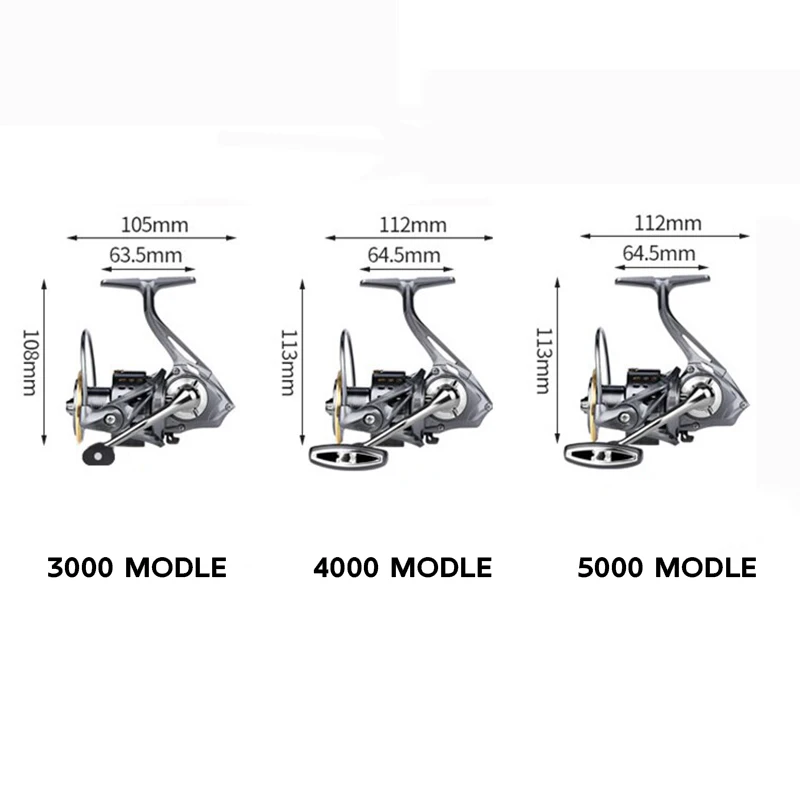 Mulinello da pesca Spinning 3000 4000 5000 serie Ultralight Max Drag 15kg Surfcasting mulinello da Spinning mulinelli da Jigging in acqua salata