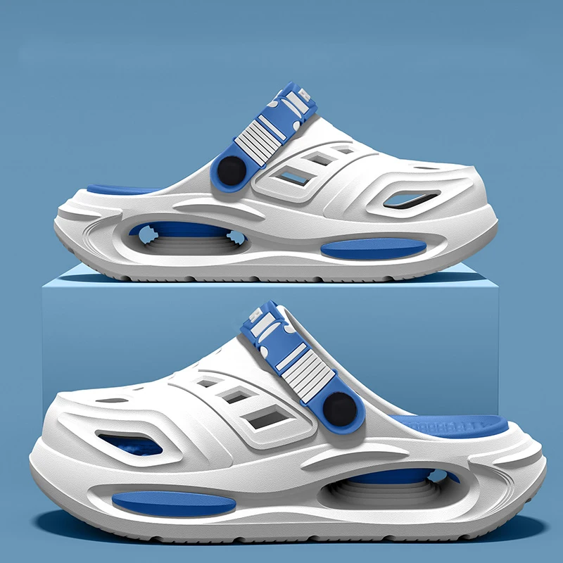 Smile Herren- und Damen-Höhlenschuhe, modische, atmungsaktive Sandalen mit herausnehmbaren Einlegesohlen, rutschfeste, gepolsterte, verdickte, weiche Hausschuhe – Detail 10