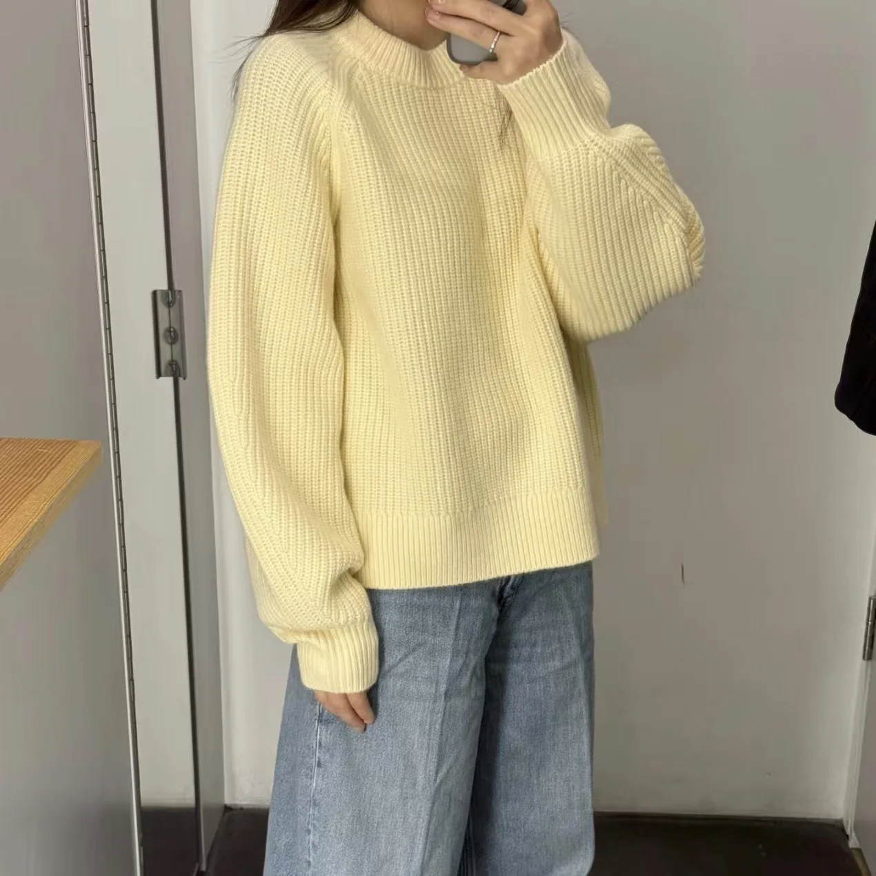 UMI MAO женская одежда, шерстяной пуловер в рубчик с круглым вырезом, вязаный свитер, свитер с длинными рукавами, новый зимний топ Femme Y2K