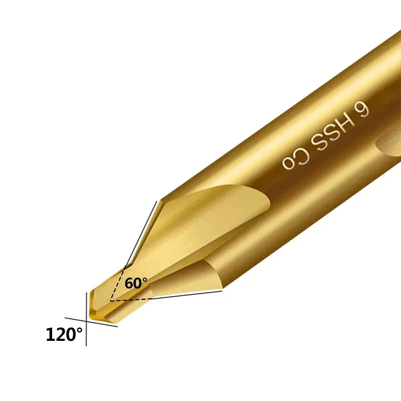 Broca de centro de cobalto M35, taladro avellanador de 60 grados, acero inoxidable, posicionamiento metalúrgico, herramienta de molino, cortador de