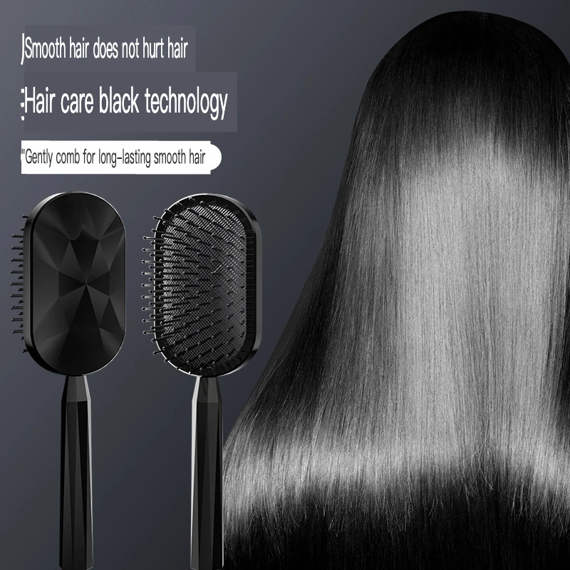 Women's Air Cushion Comb Long Hair Massage Scalp Styling Tool Fluffy Small Black Hair Comb for Home Salon Use