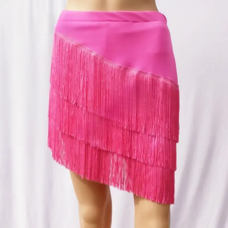 ชุดเต้นรำเด็ก ซัลซ่า แทงโก้ กระโปรงสำหรับการแข่งขัน พร้อมพู่ห้อย ชุดเต้นละตินสำหรับเด็กผู้หญิง