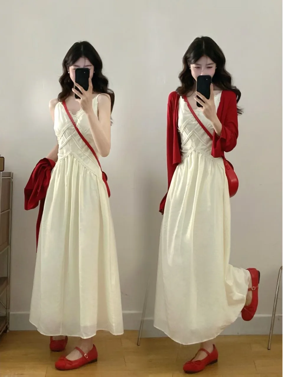 

plus Size V-Neck Slimming Wrap Dress Summer Vacation Women's Strap Long Dress Elegant Gentle Style for Plump MM