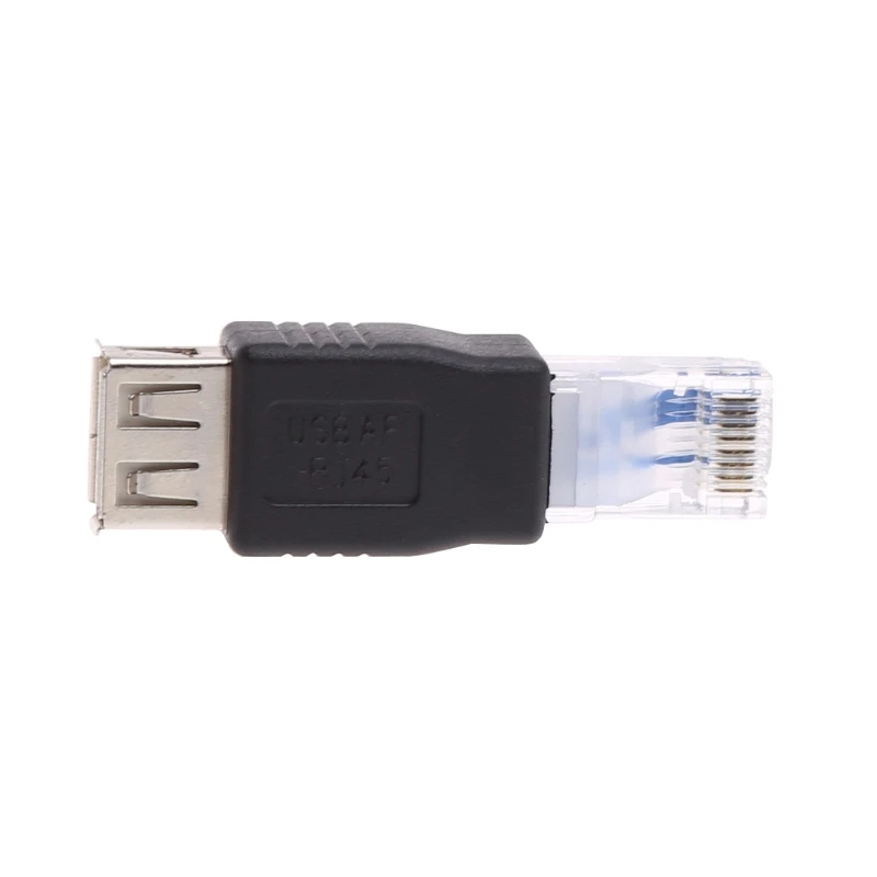 اكتب USB2.0 أنثى إلى إيثرنت RJ45 ذكر محول القابس موصل دروبشيب