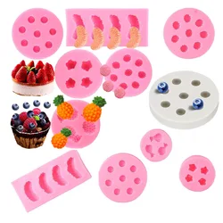 Silicone Fruit Molds Set for Cake Decorating 3D Strawberry Pineapple Raspberry Chocolate Molds Candy Jelly Gummies Soap Mold