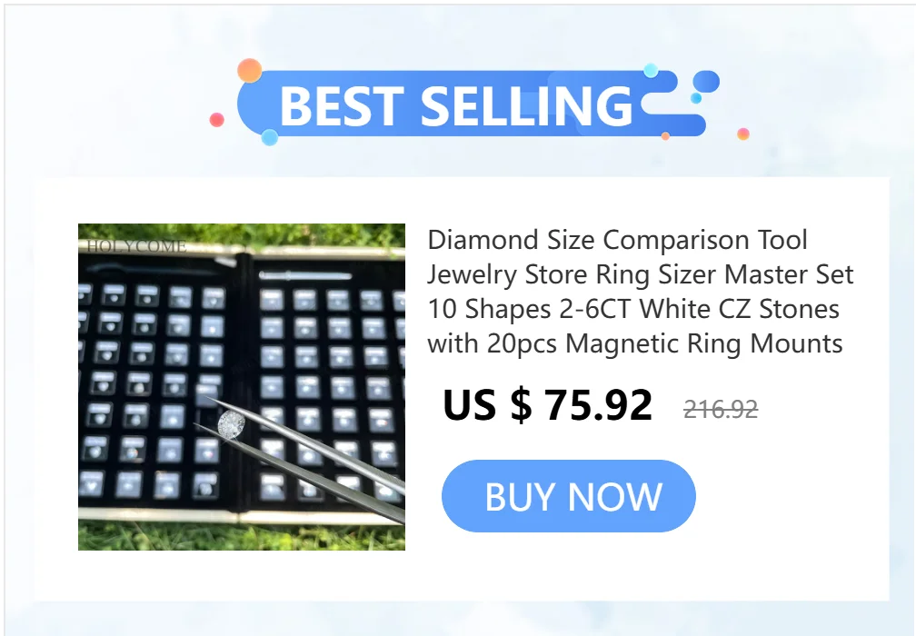 Jewelry Tool Template CustomComparison Chart CZ 5A Selectable Diamond Carat Dealer Tools Kit Set Reference for Ring Measurement