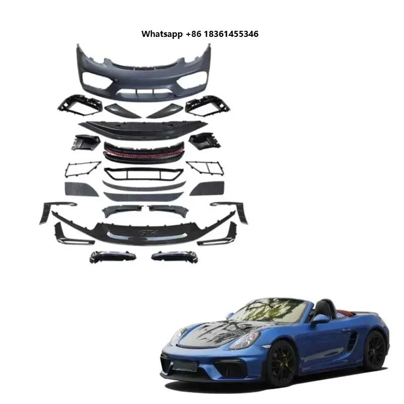 

For Porsc 718 981 Cayman Boxster Upgr GT4 Style Front Bumper Assemb Car Tuning Parts Dry Carbon Bodykit