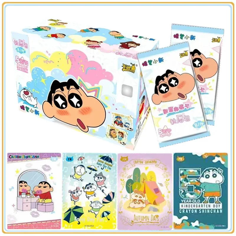 KAYOU Vol.1 Crayon Shin-chan Cards New wishes Bag Anime Collection Cards Mistery Box Board Games Toys Birthday Gifts for Kids