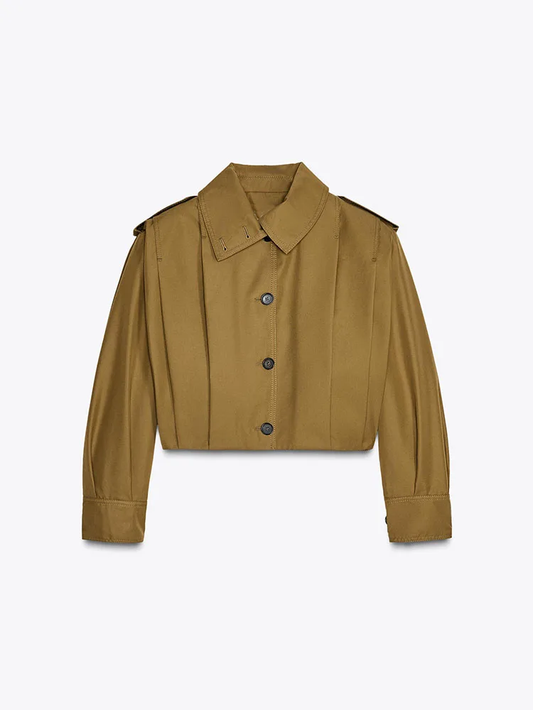 

Spring New Arrival Women's Faion Single Button Mixed Long Sve High Collar Coat Commute Sle Premium Ladies Outerwear
