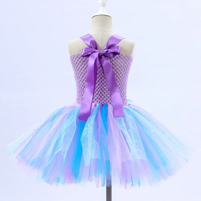 Princess Mermaid Dress for Girls  Light Up Ocean Themed Birthday Party Tutu Dress Clothes Halloween Costume for Kids Vestidos