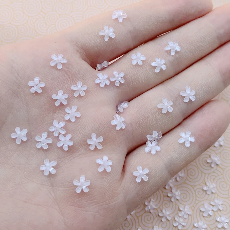 6mm White crystal flowered rhinestone nail art decorations wedding decoration rhinestone applique DIY jewelry making accessories