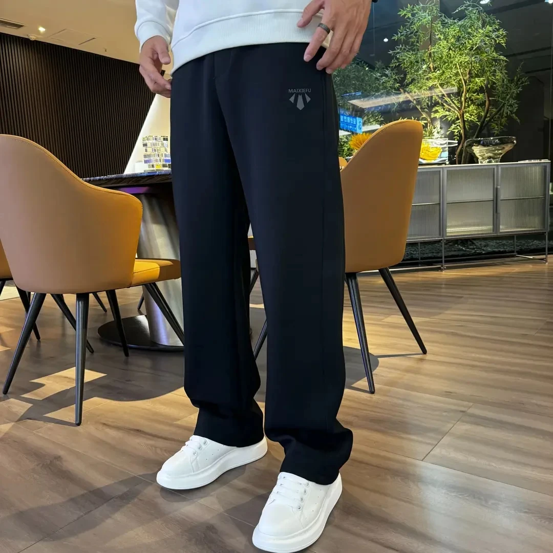 

Высококачественные мужские повседневные спортивные брюки на осень-зиму, широкие, прямого кроя, легкие, простые, длинные, модные, городские, в стиле S...