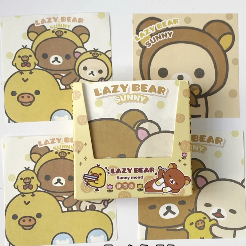 200 قطعة Rilakkuma ملاحظات لاصقة محاصر لطيف الاسترخاء الدب الكرتون رسالة ورقة لمكتب مدرسة لوازم مكتبية هدايا الطلاب #6