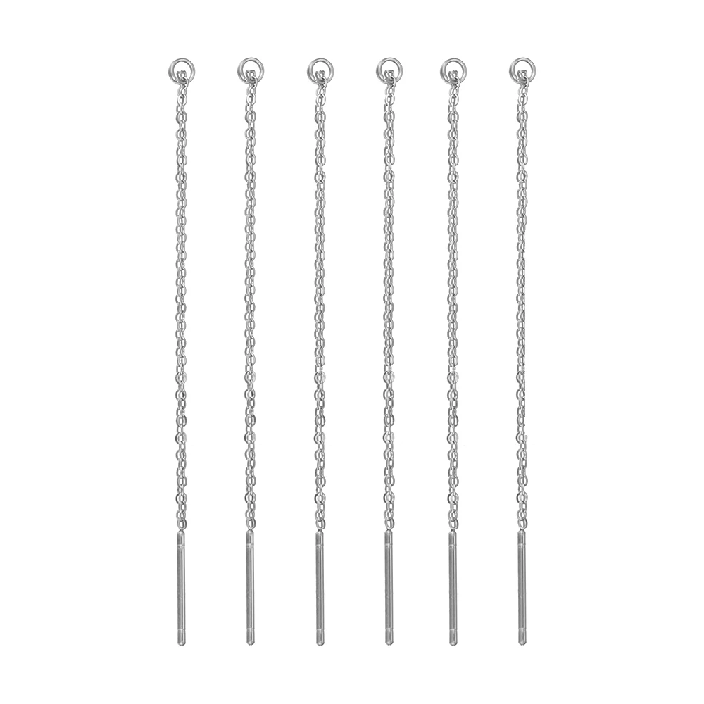 10 stuks goudkleurig roestvrij staal 8 cm lange ketting oorlijn oorbellen oorhaakje DIY vrouwen drop Dangle Oorbellen sieraden maken
