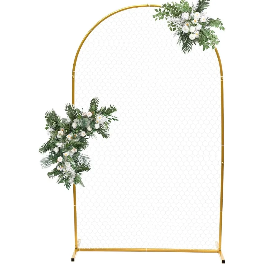 

Wedding Arches for Ceremony W3.9 x H6.5FT Gold Ballon Arch Stand Backdrop Frame Garden Arch Arbor Climbing Plant Arch Kit for W