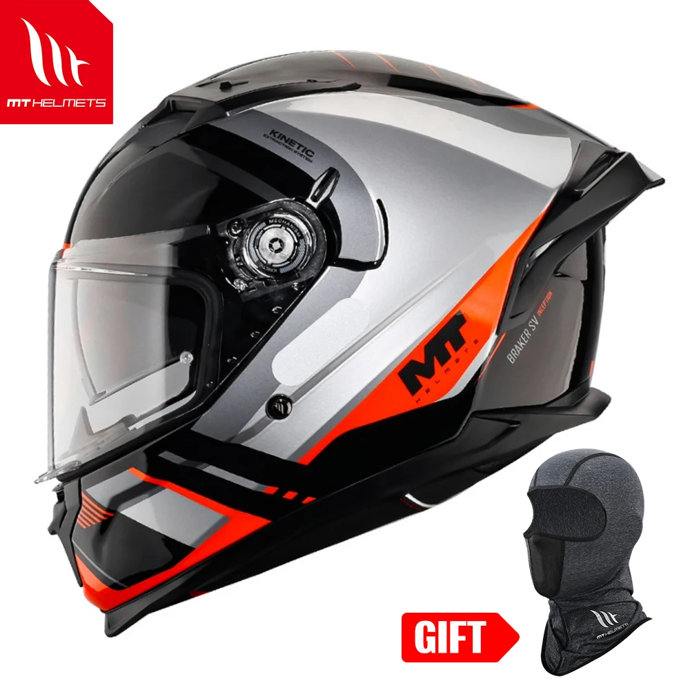 Mthelmets New Arrival Gloss Motorcycle Helmet Braker Sv Motocross Full Face with Mask Big Spoiler Double Visors Quick Release