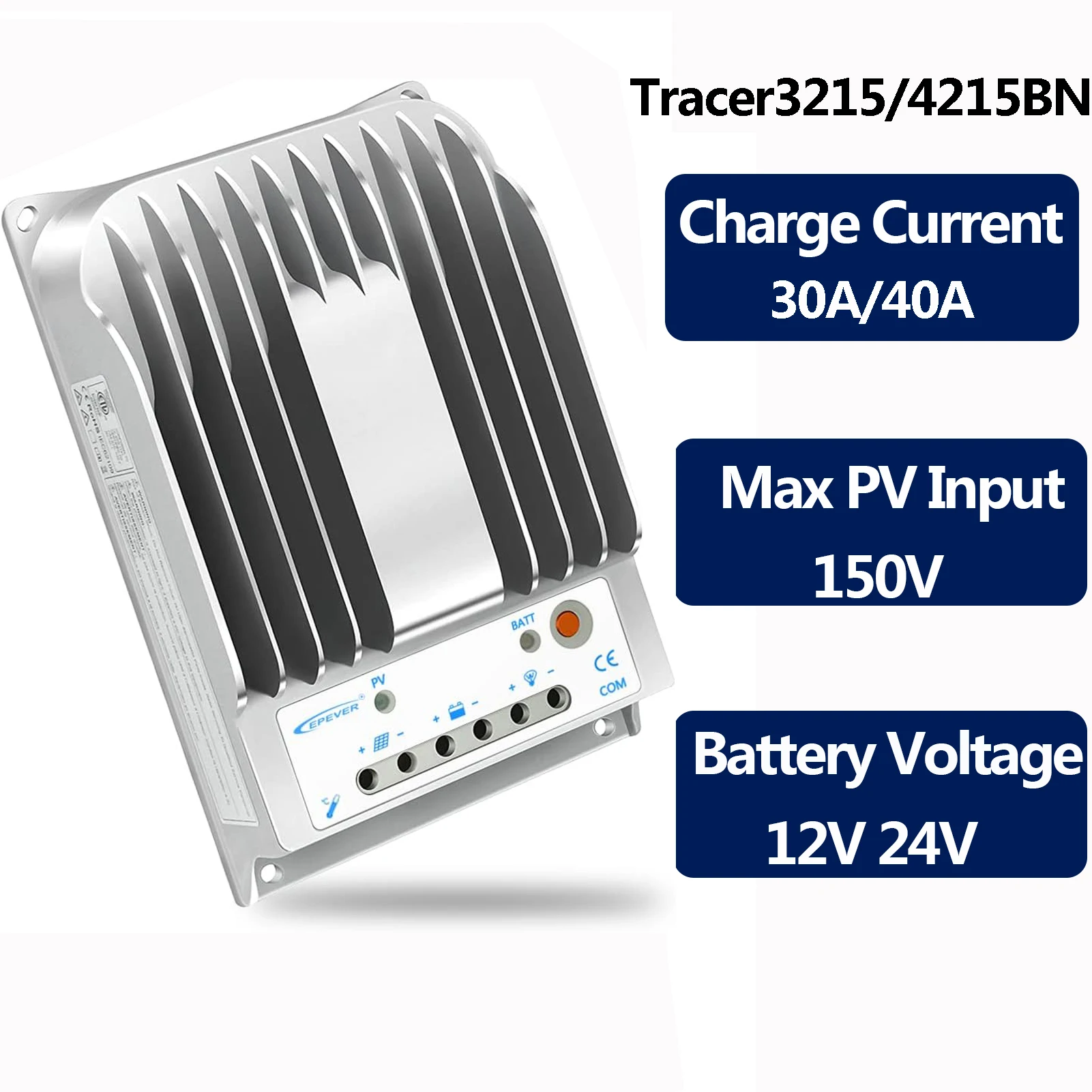 

EPEVER Tracer4215BN Tracer3215BN MPPT Контроллер заряда солнечной энергии Макс. PV вход 150 В Автоматическое определение напряжения аккумулятора 12/24 В
