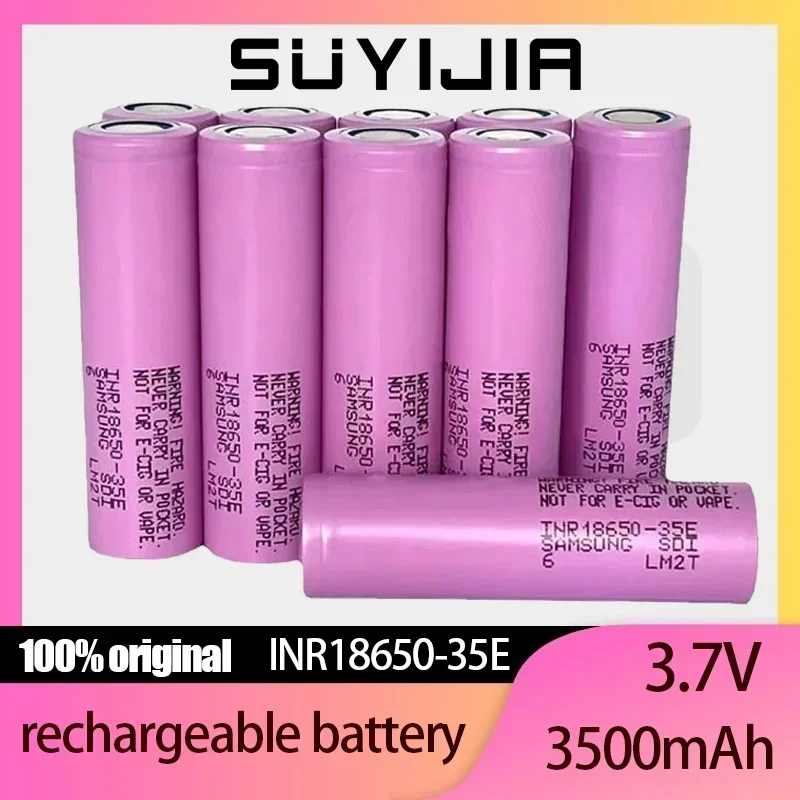 Best Selling 2024  Original 3.7V 3500mAh 25A Discharge INR18650 35E Lithium Ion Battery Rechargeable for Screwdriver Flashlight