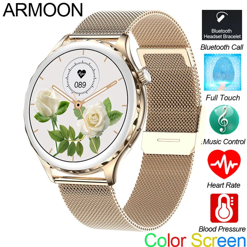 

Smart Call Watch AK43 Women Bracelet Heart Rate Blood Pressure Fashion Fitness Tracker Waterproof Music Color Screen WristBand