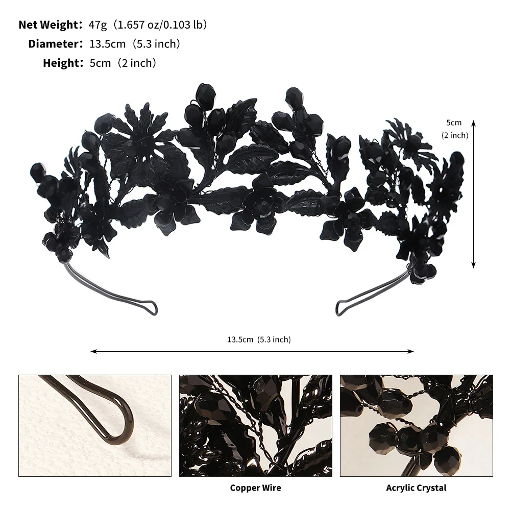 Mode Diablo Halloween Blume Krone Kopfschmuck Papst Kirche Fest Tag Haarbänder Für Frauen Neue Design Haar Zubehör Schmuck – Detail 17