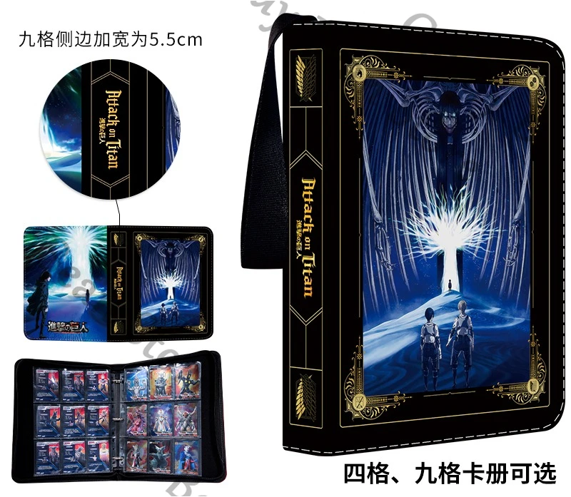 anime-attaque-sur-titan-levi-ackerman-eren-jaeger-hange-zoe-jean-cosplay-livre-de-cartes-a-quatre-grilles-dessin-anime-album-de-rangement-a-feuilles-mobiles-noel