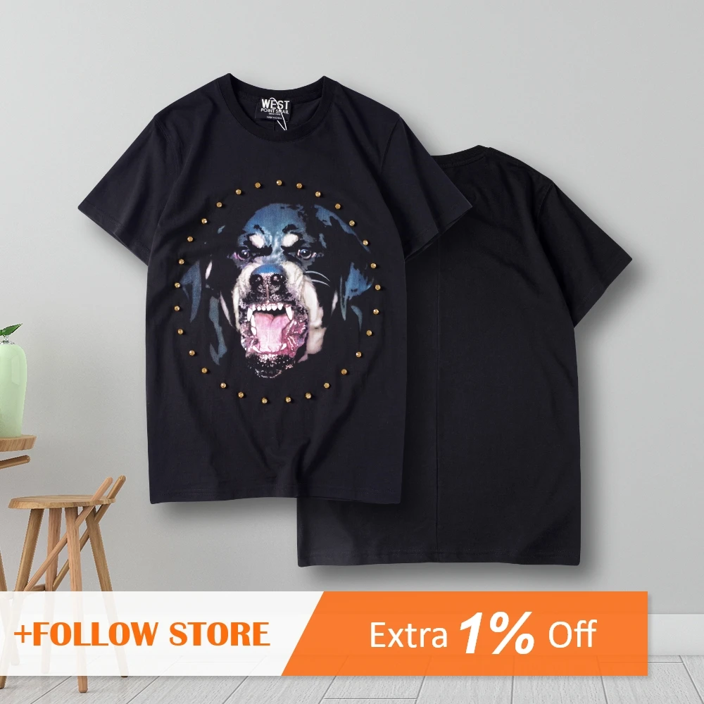 Women T-Shirts Dogs Graphic Animals Print Diamonds Tees Female Casual Trend HipHop O-Neck Tshirt Oversized Short Sleeve Tops