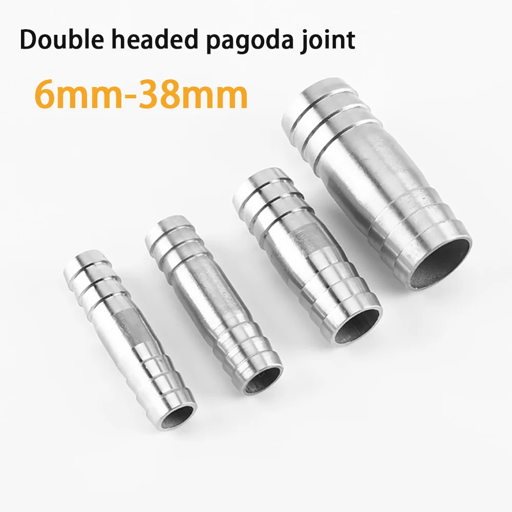 304 Stainless Steel Hose Spur Straight Connector 6/8/10/13/14/15/16/18/19/20-38mm Straight Pipe Fitting Pagoda Hook Connector
