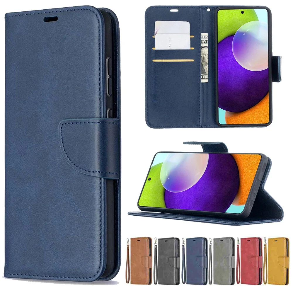 Sheepskin Flip PU Leather Case For Samsung Galaxy A04s A05s A06 A12 A13 A14 A15 A16 A24 A25 A32 A34 A35 A36 A52 A53 A54 A55 A71