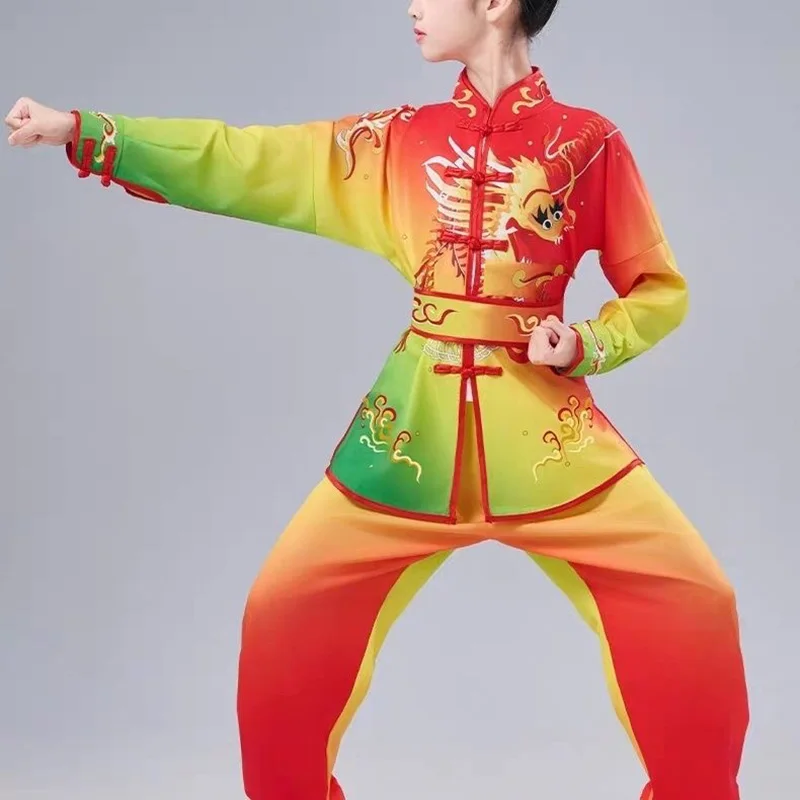 Stroje do sztuk walki Zestawy Wushu Dziecięce Cosplay Kung Fu Uniform Ubranka dla Niemowląt Chłopięcy Zestaw Tai Chi Strój Sceniczny Dziecięcy Strój Tang Dziewczęcy