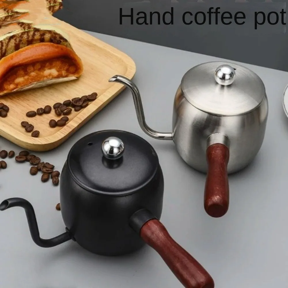 

New 500ML Coffee Pot with Handle 304 Stainless Steel Gooseneck Kettle Thin Spout Coffeeware Coffee Kettle Kitchen Accessories