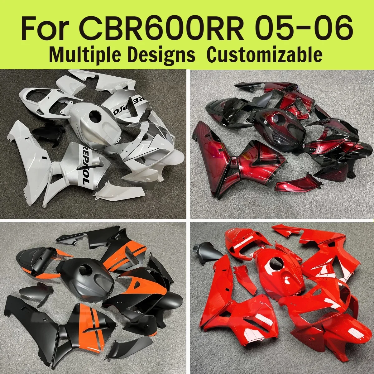 

Комплект обтекателей из АБС-пластика для мотоцикла Honda CBR600RR 2005-2006 годов, панели кузова