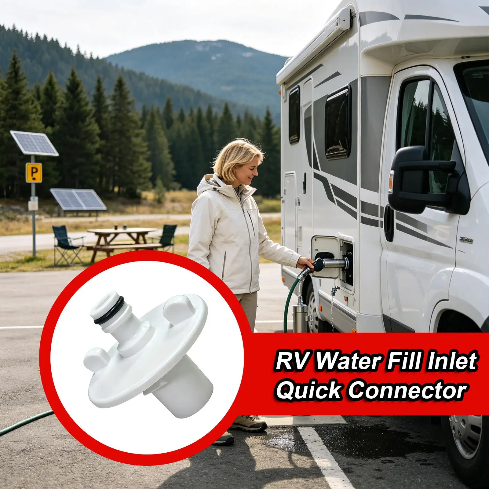 RV Water Inlet Valve Leak-Proof Tank Plumbing Modification Fittings RV Water Inlet Connector For Camping City Hookup Outdoor