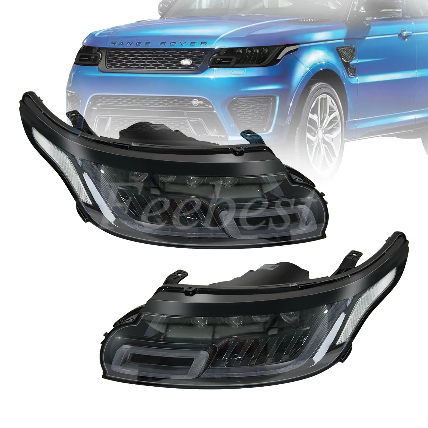 

Прямая обновленная светодиодная передняя фара с 4 линзами для Land Rover Range Rover Sport 2014 2015 2016 2017, фара без замены Bodykit