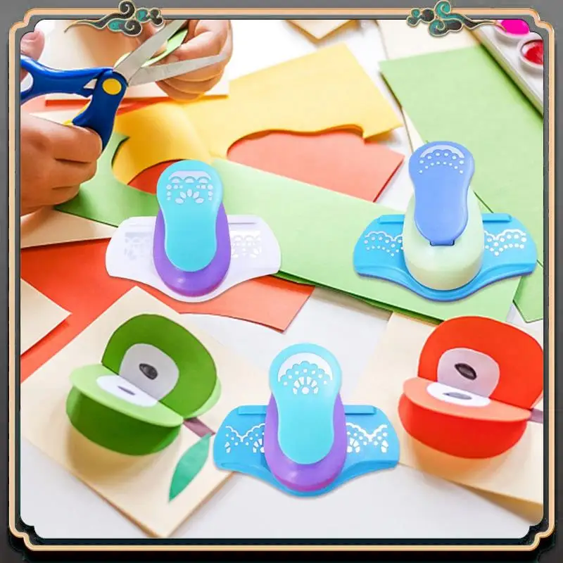 

ASMA-3Pcs Paper Craft Punch Round Label Punching Craft Hole Punch Shapes Set Edge Paper Punch Lever Action Craft Puncher