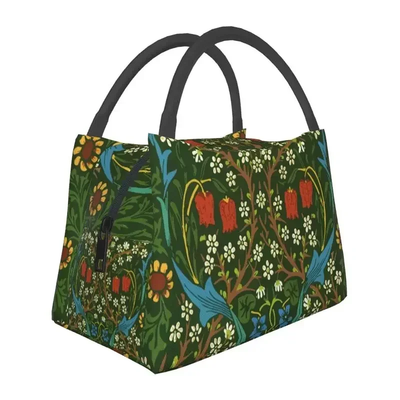 William Morris Victorian Floral Arts Insulated Lunch Bags Portable Vintage Bohochic Thermal Cooler Lunch Tote Office Picnic