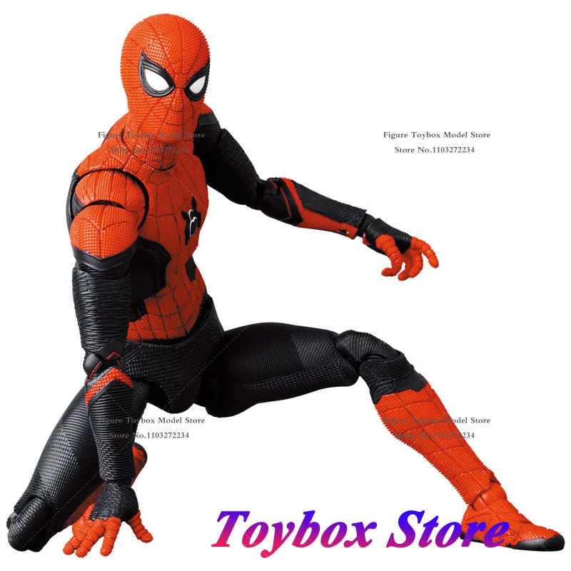 Mafex Marvel Spiderman Peter Parker Comic Version figura de acción Spiderman mejora el traje de batalla figuras de Anime modelo muñeca de juguete regalo