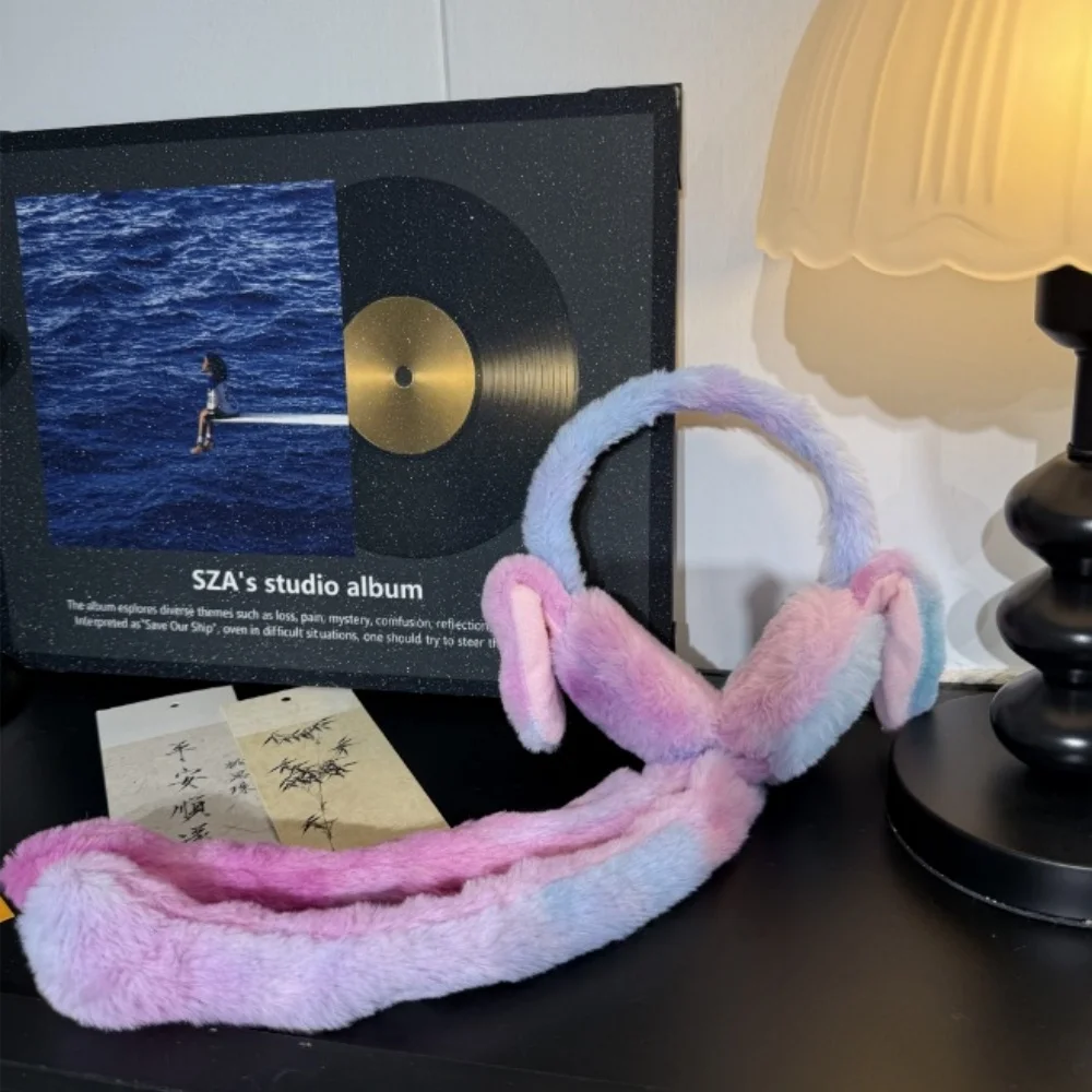 Orejeras de conejo Orejeras de felpa suaves Orejeras lindas Orejas de conejo en movimiento Orejeras para clima frío al aire libre