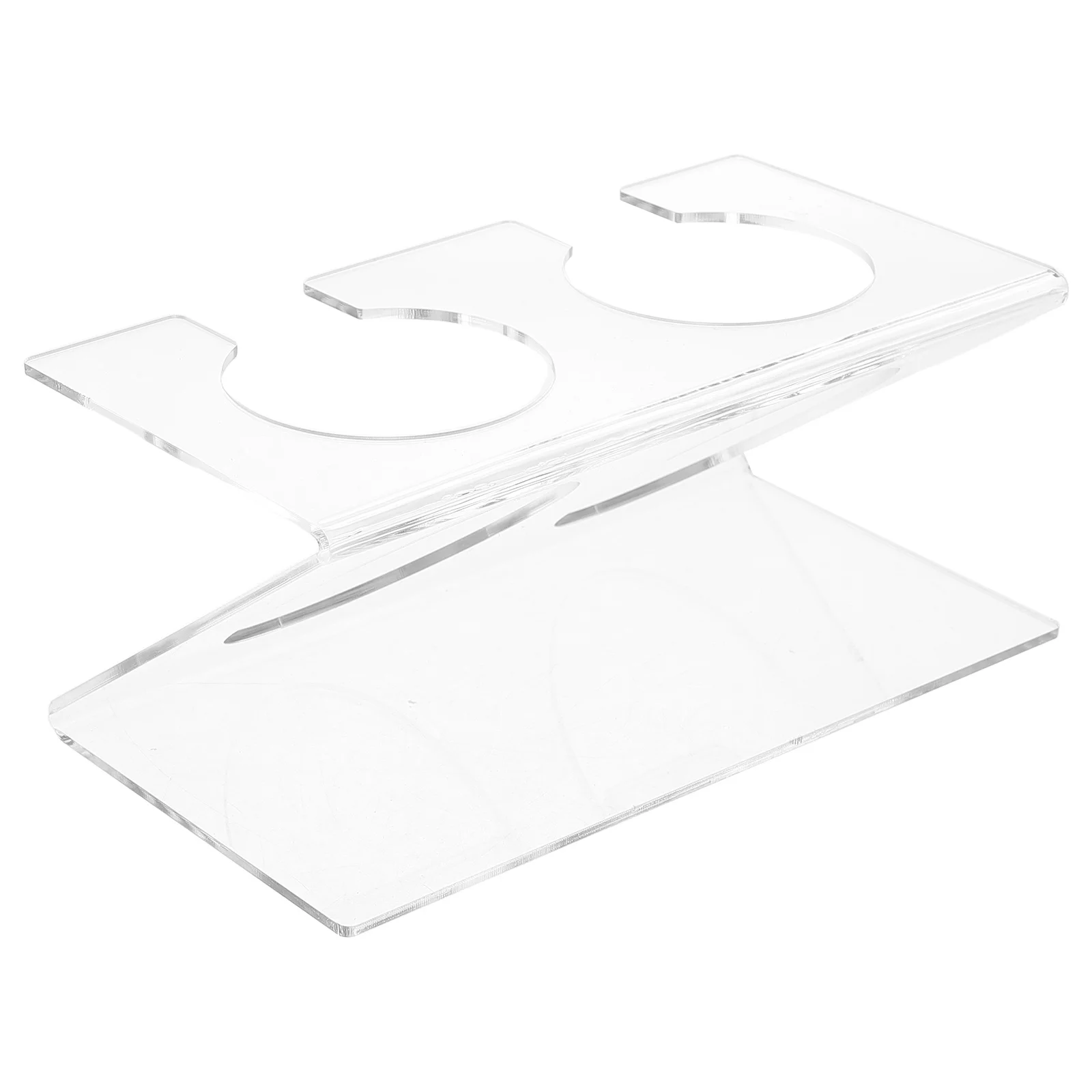 

Acrylic Test Tube Rack 2 Slots Clear Coffee Condiment Organizer with Stable Base for Kitchen Coffee Station Accessories Dosing