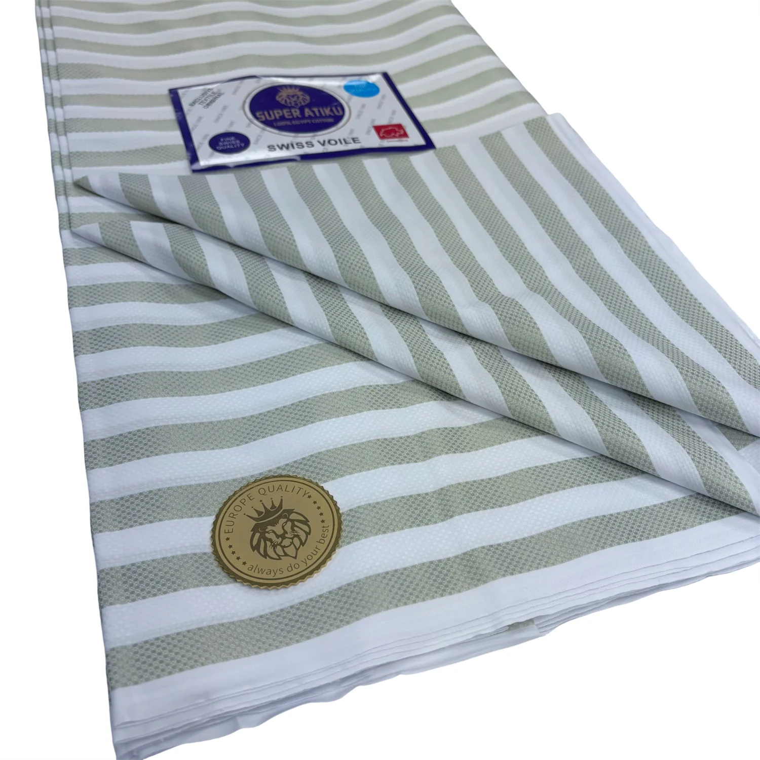 

Stripe Style Lace Fabric 2025 High Quality Atiku Austrian 100% Cotton Lace Fabric Embroidery Voile Lace Fabric Switzerland Man