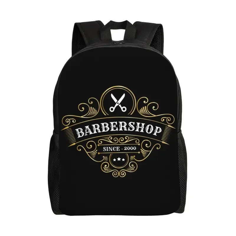 Barber sign laptop backpack women men basic bookbag for school college students barber shop bags