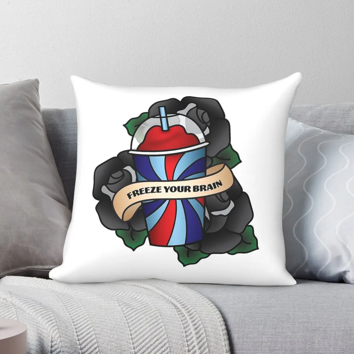 Heathers Musical Freeze Your Brain Square Pillowcase Polyester Linen Velvet Printed Zip Decor Home Cushion Cover 18