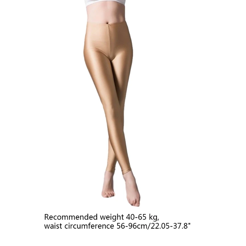 เลกกิ้งสตรียืดสกินนี่เลกกิ้งมันวาวกางเกงเอวสูงกางเกงโยคะ