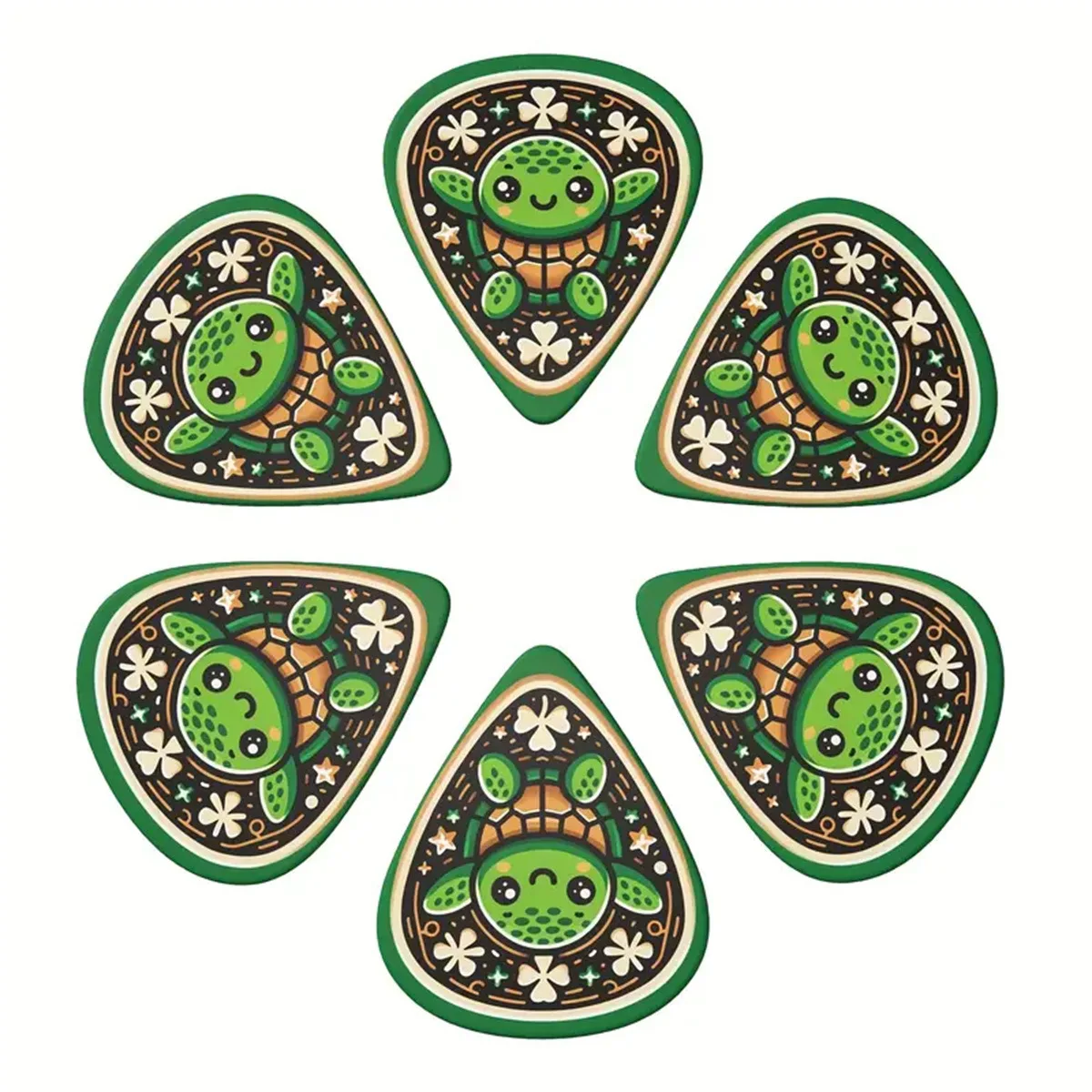 10 قطعة 3-Level سمك الغيتار يختار مجموعة التصاميم الفنية النابضة بالحياة المهنية للاعبي الغيتار الكهربائي الصوتية