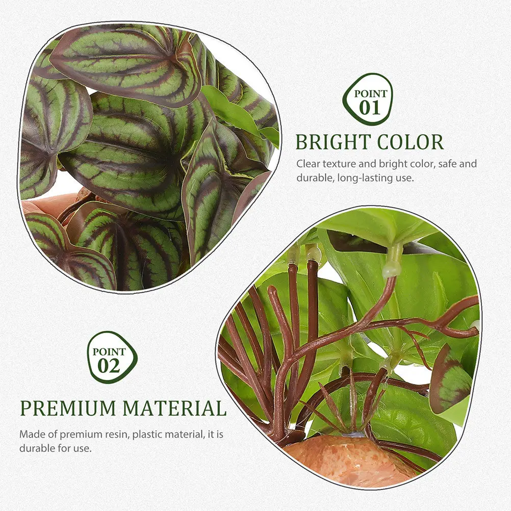 High Quality Simulation Terrarium Plants Reptile Tank Aquarium Fish Tank Decor Fake Plant for Lizard Chameleon Corn Snake - view 2