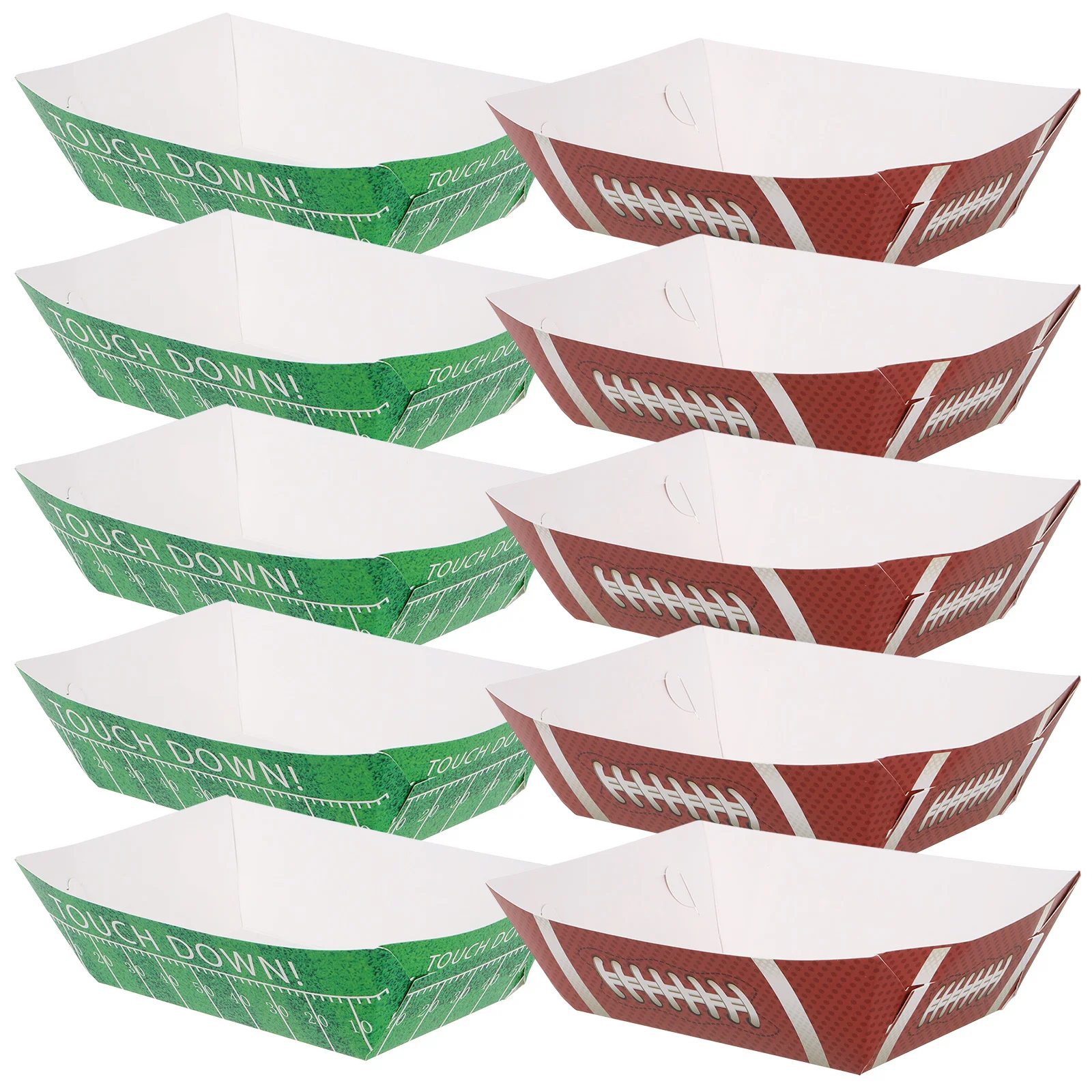 

20Pcs Hot Dog Boxes Football Themed Serving Boats Waterproof Oilproof Disposable Snack Trays for Party Game Day Food Favors