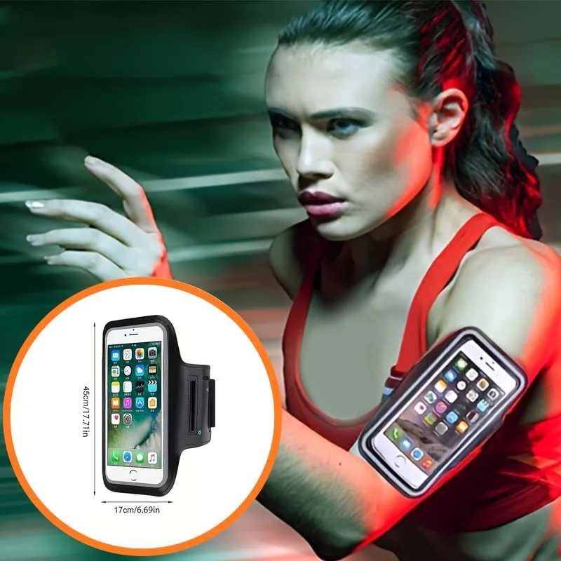 

1 Sports Arm Bag, Easy to Wear, Moisture-Wicking Fabric, Suitable for Running, Cycling, and Night Workouts, Compatible with Touch Screens and Anti-Slip Design, Black