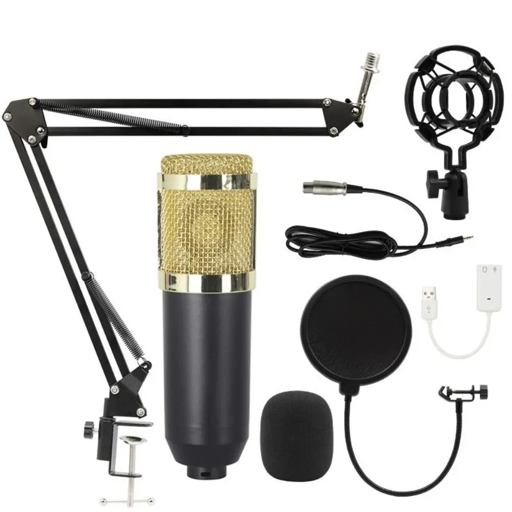 Kit de micrófono condensador BM800, tarjeta de sonido para ordenador, mezclador de Audio para teléfono móvil, transmisión USB, tarjeta de sonido externa, grabación de estudio